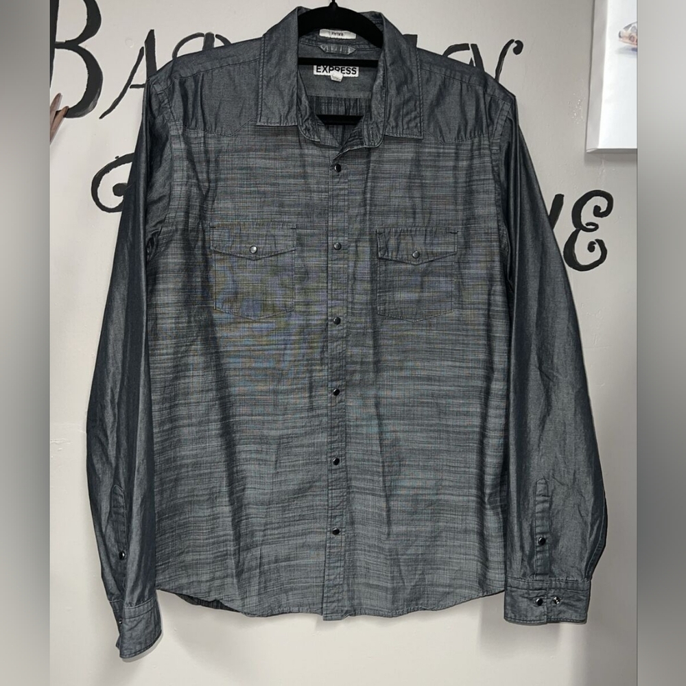 Express Men's Gray Long sleeve,Size XXL